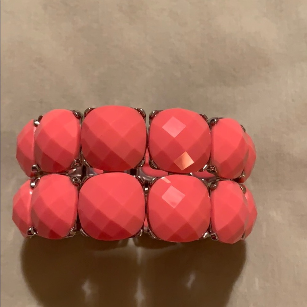 Charming Charlie Coral Color Stretch Bracelet